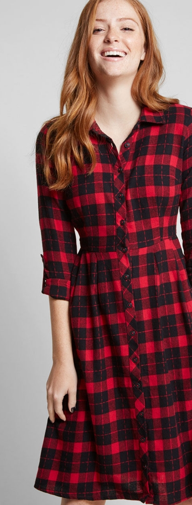 ModCloth Flannel Shirtdress